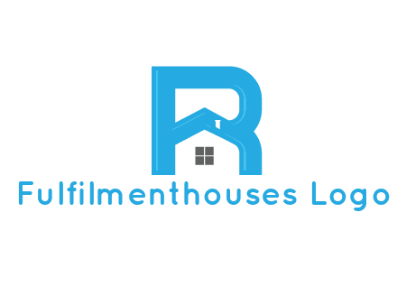 house merged with letter r logo