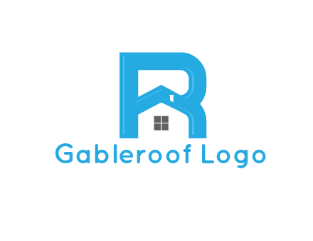 house merged with letter r logo