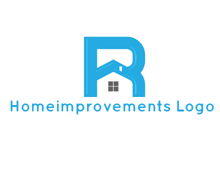 house merged with letter r logo