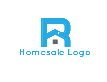 house merged with letter r logo