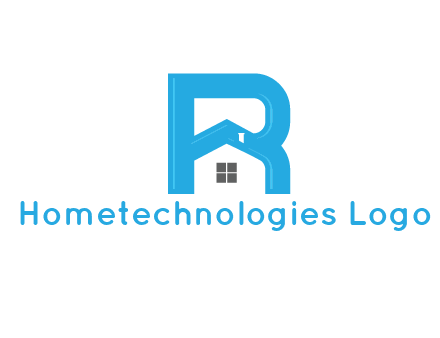 house merged with letter r logo