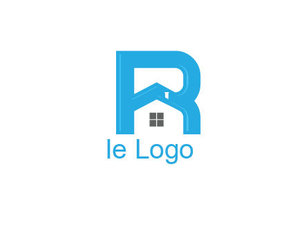 house merged with letter r logo