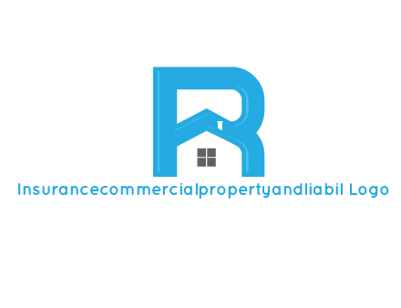 house merged with letter r logo