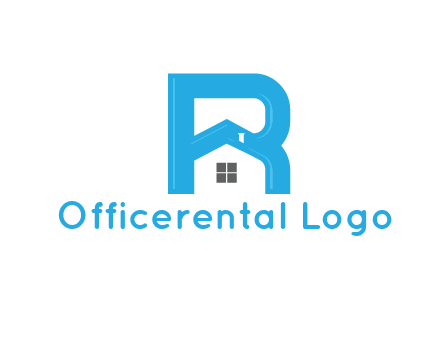 house merged with letter r logo
