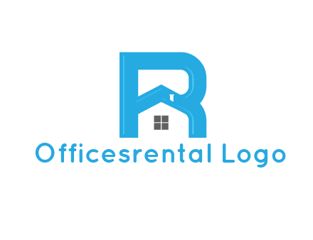 house merged with letter r logo