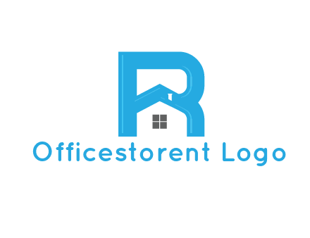 house merged with letter r logo
