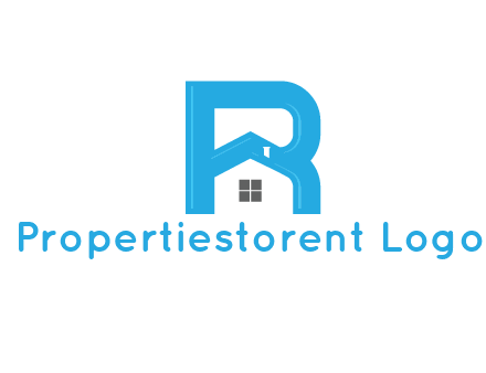 house merged with letter r logo