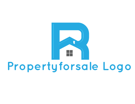 house merged with letter r logo