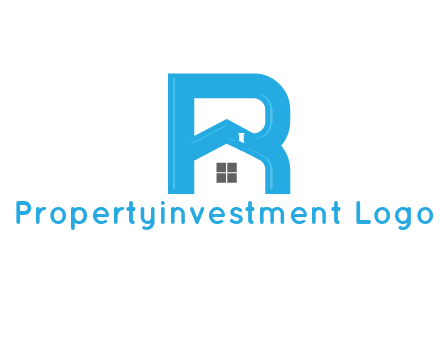 house merged with letter r logo