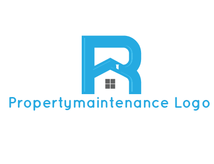 house merged with letter r logo