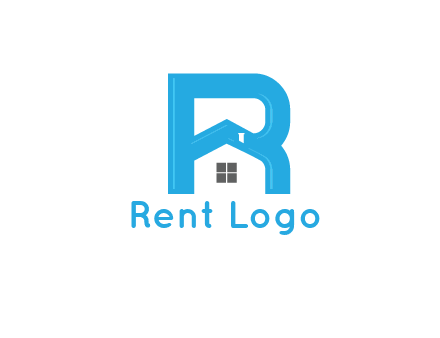 house merged with letter r logo