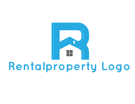 house merged with letter r logo
