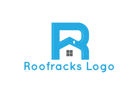 house merged with letter r logo