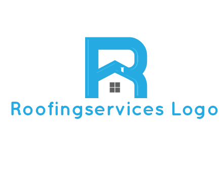 house merged with letter r logo