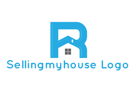 house merged with letter r logo