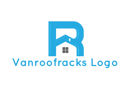 house merged with letter r logo