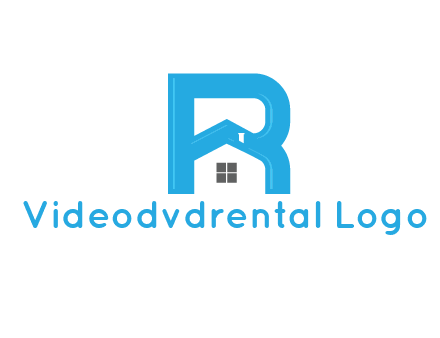 house merged with letter r logo