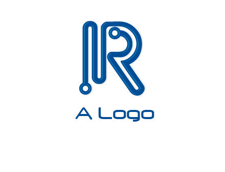 technology wires are shaped as letter R logo