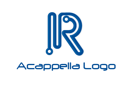 technology wires are shaped as letter R logo