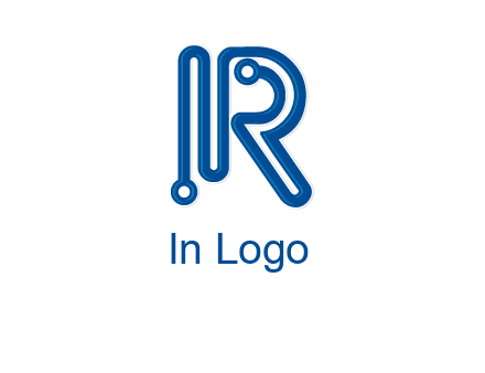technology wires are shaped as letter R logo