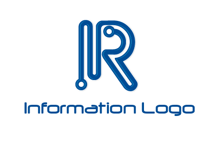technology wires are shaped as letter R logo