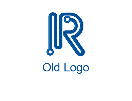 technology wires are shaped as letter R logo
