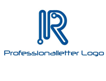 technology wires are shaped as letter R logo