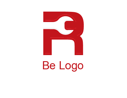 Open End Wrench inside r logo