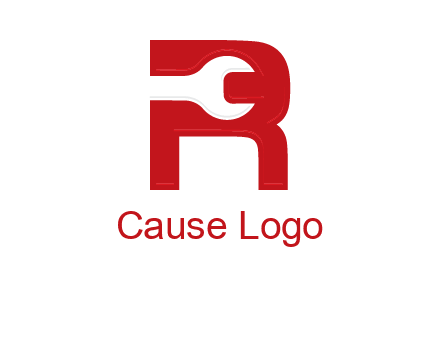 Open End Wrench inside r logo