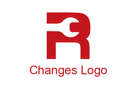 Open End Wrench inside r logo
