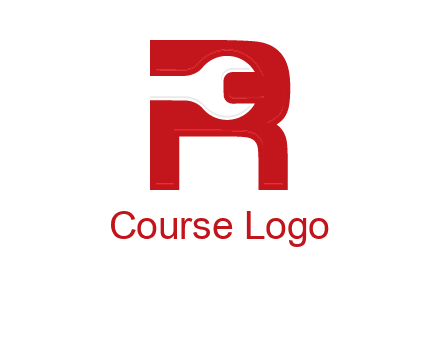 Open End Wrench inside r logo