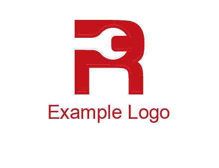 Open End Wrench inside r logo