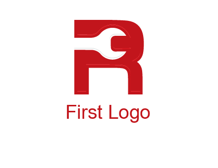 Open End Wrench inside r logo
