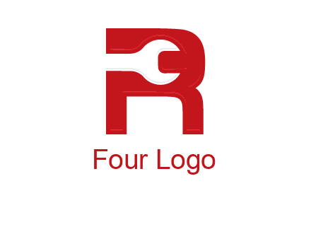 Open End Wrench inside r logo