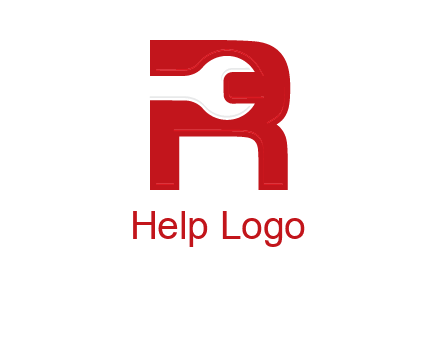 Open End Wrench inside r logo