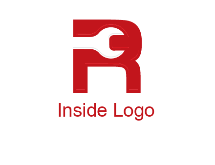 Open End Wrench inside r logo
