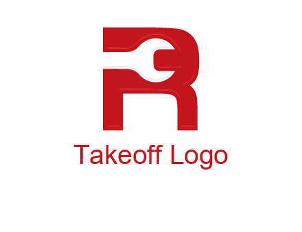 Open End Wrench inside r logo