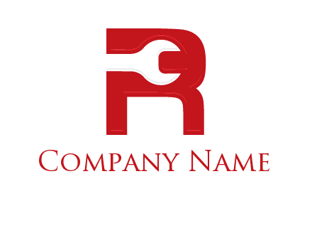 Open End Wrench inside r logo
