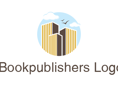 circle sky with buildings logo illustration