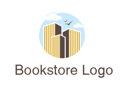 circle sky with buildings logo illustration