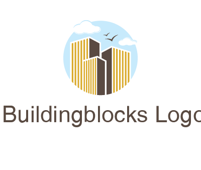 circle sky with buildings logo illustration
