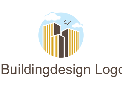 circle sky with buildings logo illustration