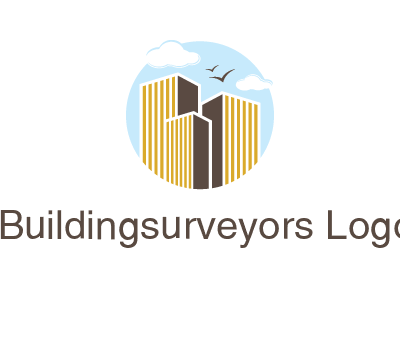 circle sky with buildings logo illustration
