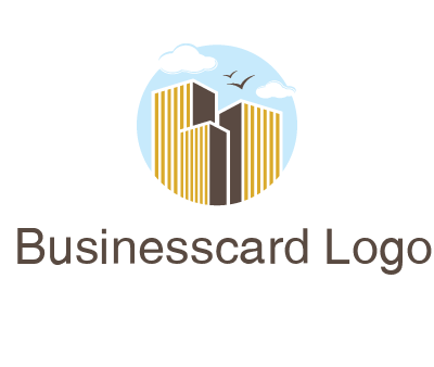 circle sky with buildings logo illustration