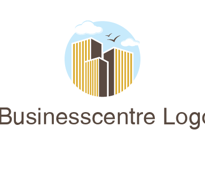 circle sky with buildings logo illustration