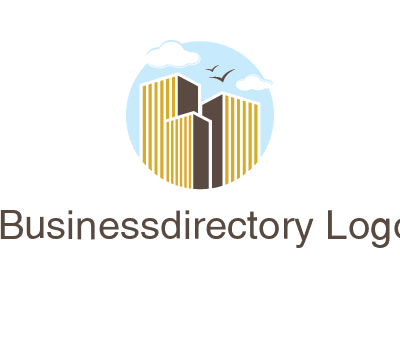 circle sky with buildings logo illustration