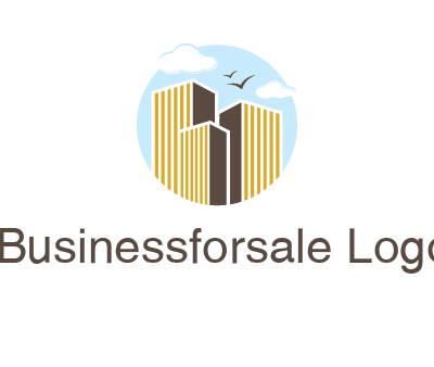 circle sky with buildings logo illustration