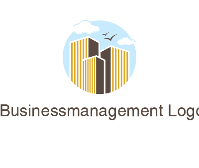 circle sky with buildings logo illustration