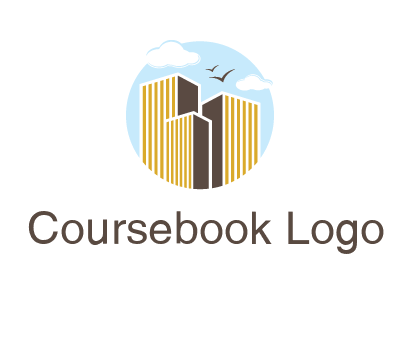 circle sky with buildings logo illustration