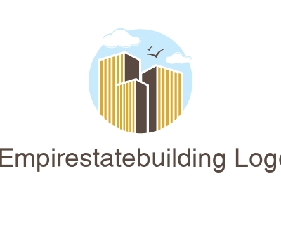 circle sky with buildings logo illustration